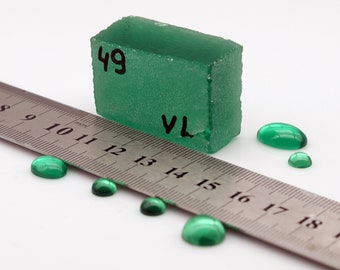 Lab Created Emerald Green Very Light Nano Crystal Gem Heat Resistant Faceting Rough For Gem Cutting (EGVL, Cut stone Size 5mm Up)