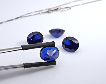 Oval Sapphire Dunkelblau Nano Kristall Ofen Proof Künstlicher Saphir-Laboredelstein 5 x 7 mm-11 x 13 mm