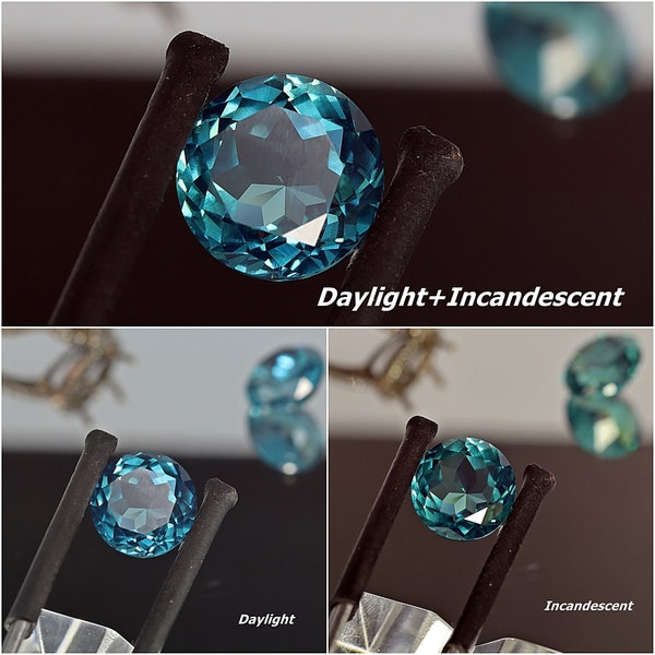 4.0~15.0mm Alexandrite Color Change Nano Crystal Heat Resistant Loose Gemstone Round Cut Nano Glass Ceramic (Gr/B2)