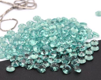 Mint Green Bluish Round Cut Nano Crystal Heat Resistant Artificial lab loose Gemstone  (4-10mm)