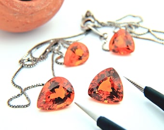 Trillion Citrin Palmeira Nano Kristall hitzebeständig orange Bernstein künstliche Citrin Lab Edelstein 3-10 mm (#CM)