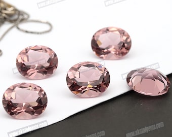 Morganite Oval Salmon Peach Simulated Nano Crystal Heat Resistant Lab Quality Gem (5x7mm-10x12mm)