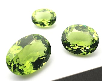 2 x 3 mm-10 x 14 mm オーバルカット ペリドット インテンスグリーン ナノクリスタル ルースストーン 耐熱性 ペリドット ナノ #Pr6