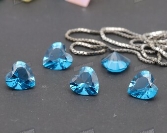 Herz Turmalin Blau Grün Nano Kristall Hitzebeständige Synthetische Steine 3-6 mm #TSM3