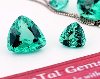 Billionen Smaragd mittleres Lichtgrün bläulich Nanokristall hitzebeständiger künstlicher Edelstein 3 mm -12 mm GUL52