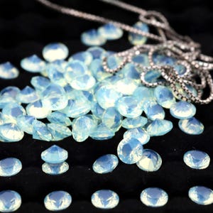Blue Mint Chalcedony Round Aqua Seafoam Opal Nano Crystal Heat Resistant Synthetic Lab Stone