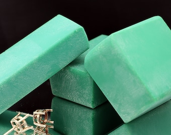 Jade Raw Opaque Green Nano Crystal Faceting Grade Synthetic Lab Rough For Jewelry
