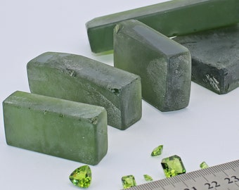 Peridot Intense Green Nano Crystal Gemstone Heat Resistant Faceting Grade Rough Synthetic Peridot #PR6