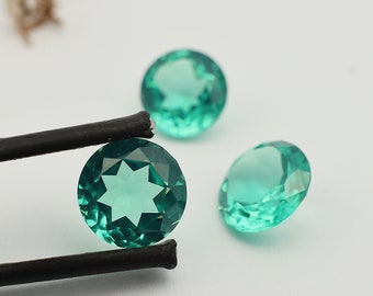 4-15mm Lab Created Colombian Emerald Mid Light Green Nano Crystal Loose Stones Nano Emerald For Casting Jewelry Round Cut EmVL