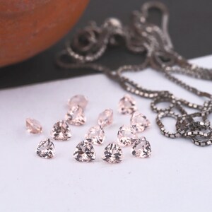 3x3mm-14x14mm Trillion Cut Morganite Nano Gems Heat Resistant Nano Morganite Peachy Pink Imitation Gemstone #MG2