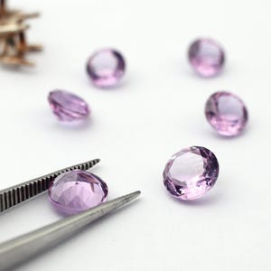 Ametist Rundslipad Lavendel Lila Ljus Nanokristall Lös Värmebeständig Labbsten (2-10,0 mm PK9)