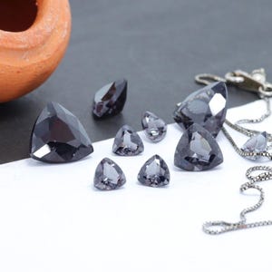 Trillion Spinel Gray Nano Crystal Heat Resistant Artificial Gray Lab Spinel Loose Gemstone 3mm-14mm