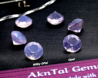 Round Light Milky Pink Sapphire Synthetic Opal Nano Crystal Heat Resistant Loose Stone 4mm-8.5mm