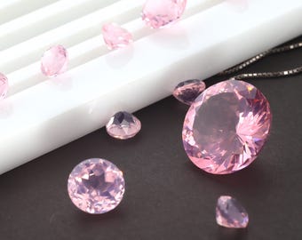 Round Cut Pastel Pink Tourmaline Nano Gems Heat Resistant Synthetic Stone 2.0-15.0mm (#Pk5)