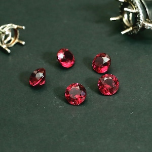 Round Garnet Reddish Very Dark Nano Crystal Heat Resistant Synthetic Stones 1.0-5.5mm GnVD