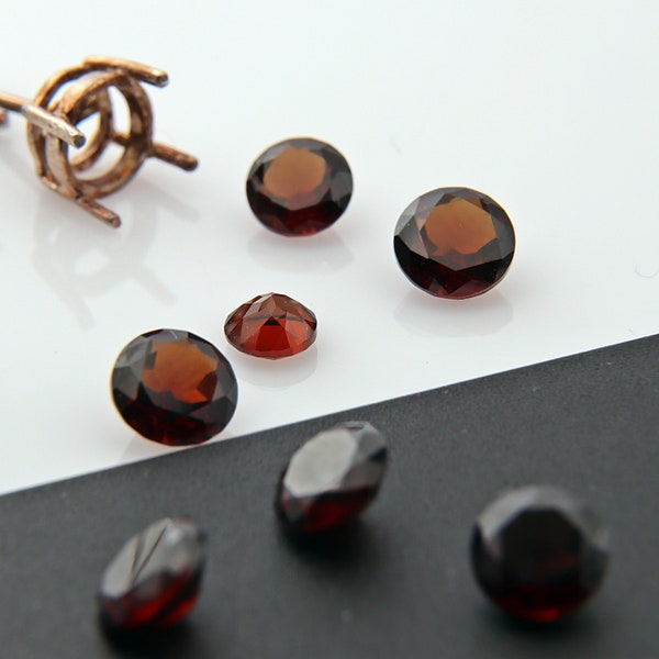 Dark Pyrope Garnet Nano Crystal Gems Heat Resistant Loose Stone Round Cut