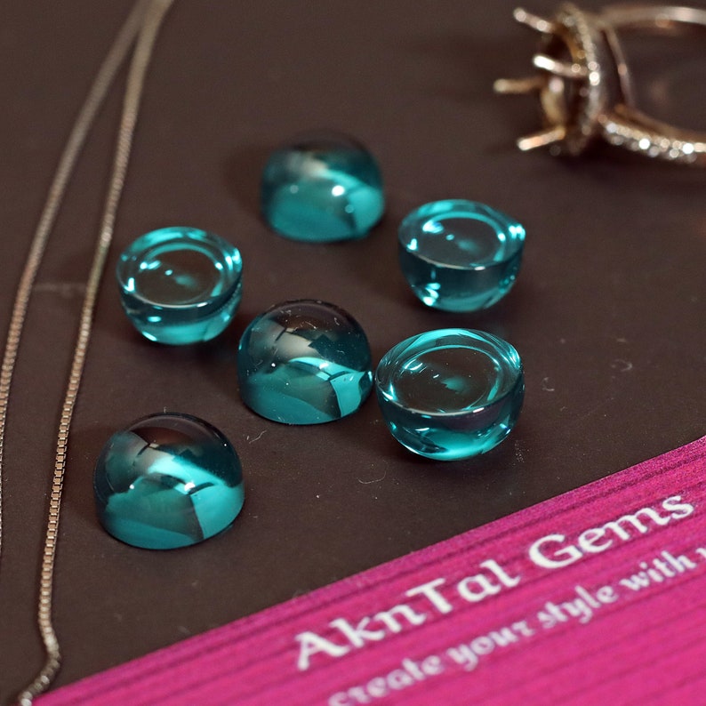 Paraiba Seafoam Green Tourmaline Nano Crystal Cabochon Paraiba Nano