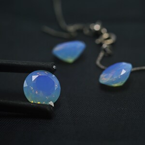 Milky blue online stone for jewelry