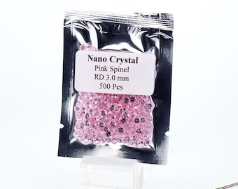 Round Spinel Pink Nano Crystal Heat Resistant Artificial Lab Spinel Loose Gemstone 2.0-5.0mm