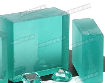 Ruwe toermalijn, aquagroen, licht nanokristal, ovenbestendig, synthetisch, laboratoriumkwaliteit, onbewerkt steen