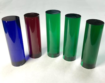 Smaragdgrün, Rubin, Saphir Nano Kristall Anhänger Langer Zylinder Synthetischer Edelstein