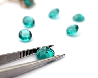 Mint Green Blue Tourmaline Round Cut Nano Crystal Heat Resistant Synthetic Paraiba  (4mm-10mm)