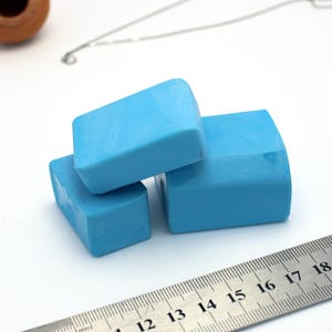 Raw Sleeping Turquoise Blue Nano Crystal Heat Resistant Faceting Grade Synthetic Turquoise Rough Slab (TQ#23)