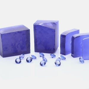 Raw Tanzanite Blue Light Nano Crystal Heat Resistant Faceting Grade Rough Synthetic Tanzanite Lab Loose Gemstones #TzL