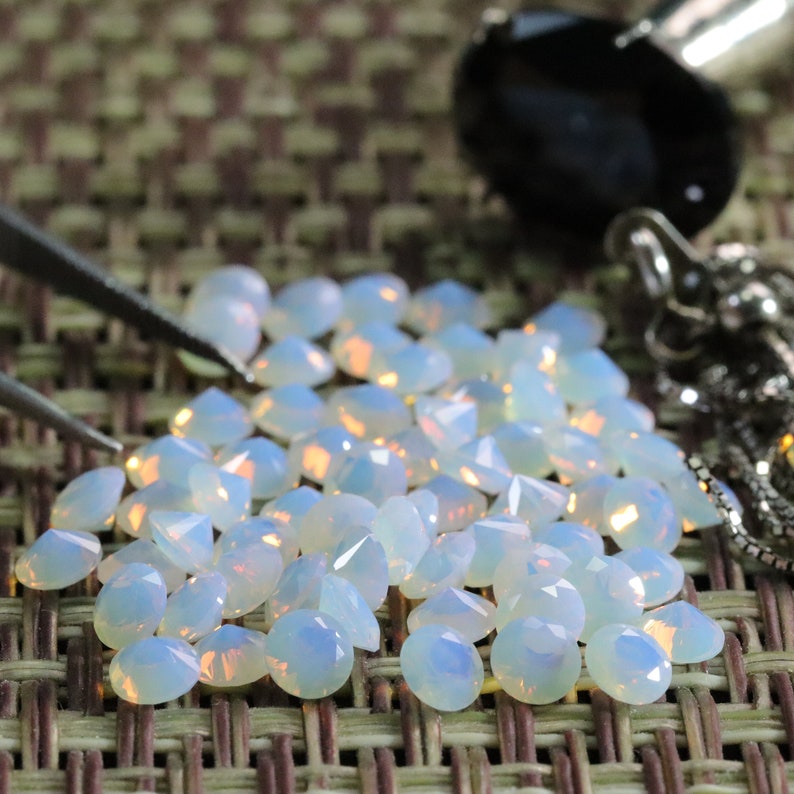 Round Milky White Nano Crystal Heat Resistant Synthetic Moonstone ...