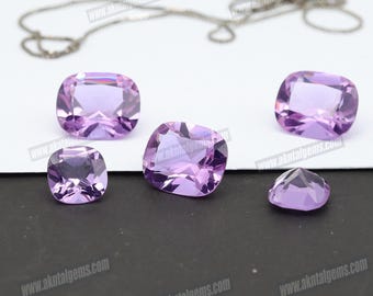 Kunzite Light Cushion Cut Nano Crystal Synthetic Faceting Grade Lab Quality Stone (KzL)