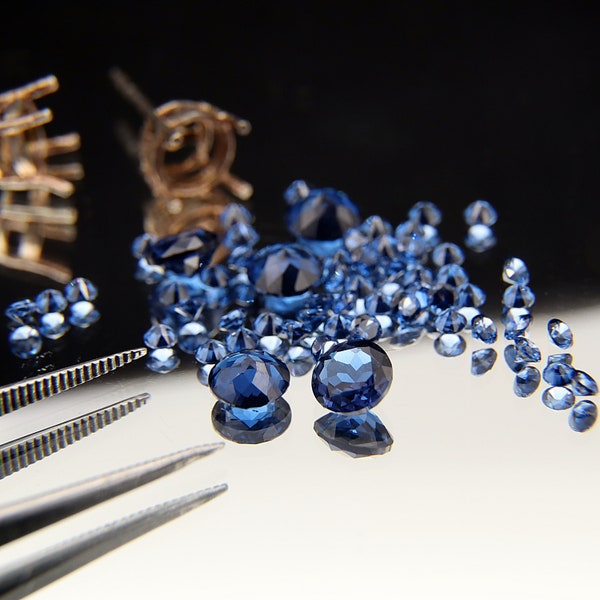 2.0-6.0MM Sapphire Nano Crystal Gem Heat Resistant Loose Stones Round Cut
