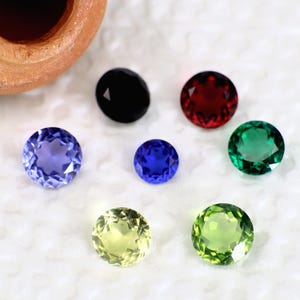 6.0-10.0mm Heat Resistant Emerald Blue, Tanzanite, Ruby, Peridot Paly Yellow Nano Gem Crystal Loose Stones Round Cut