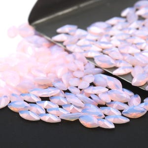 Opal Marquise Cut Milky Pink Nano Crystal Heat Resistant Synthetic Lab Gemstones For Jewelry