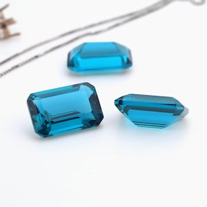 Excellent Cut Octagon Teal Blue Tourmaline Nano Crystal Heat Resistant Teal Tourmaline Nano Loose Gemstones (# TBM2)