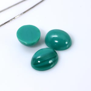 Dark Spring Green Cabochon Oval Shape Nano Crystal Gems Loose Stone Heat Resistant