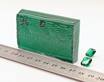 Emerald Raw Green Dark Nano Crystal Synthetic Faceting Grade Lab Stone (Cut/size 1-12mm)