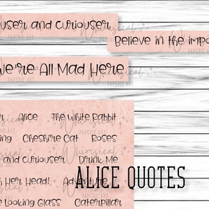 Alice Journal Printable, Journal Quotes Digital, Alice Junk Journal, Journal Ephemera, Alices Adventures in Wonderland, Junk Journal Kit