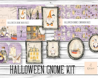 Halloween Gnome Junk Journal, Halloween Journal Kit Printable, Spooky Journal, Kids Junk Journal, Gift for Journaling, Halloween Gift