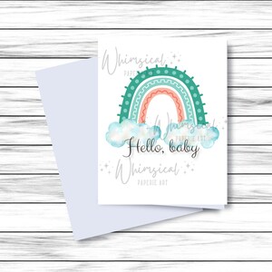 Rainbow Baby Card, Baby Congratulations Card, Baby Shower Card for Boy, Imprimable Baby Shower Card, Baby Boy Card, Rainbow Card