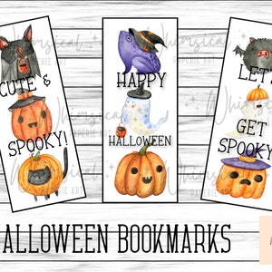 Printable Halloween Bookmarks, Book Lover Gift for Kids, Cute Bookmarks, Reader Gift Ideas, Halloween Lover Gift, Best Friend Birthday Gift