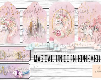 Unicorn Ephemera, Magical Unicorn Journal Kit, Unicorn Junk Journal Printable, Unicorn Journal Ephemera, Christmas Gift for Women
