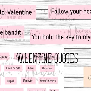 Valentine Journal Printables, Journal Words, Valentine Quotes Printable, Digital Download, Word Collage Sheet, Instant Download
