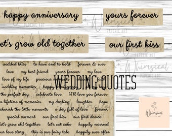 Wedding Quotes, Word Collage Sheet, Junk Journal Words, Love Phrases, Junk Journal Quotes, Printable Quotes, Wedding Words