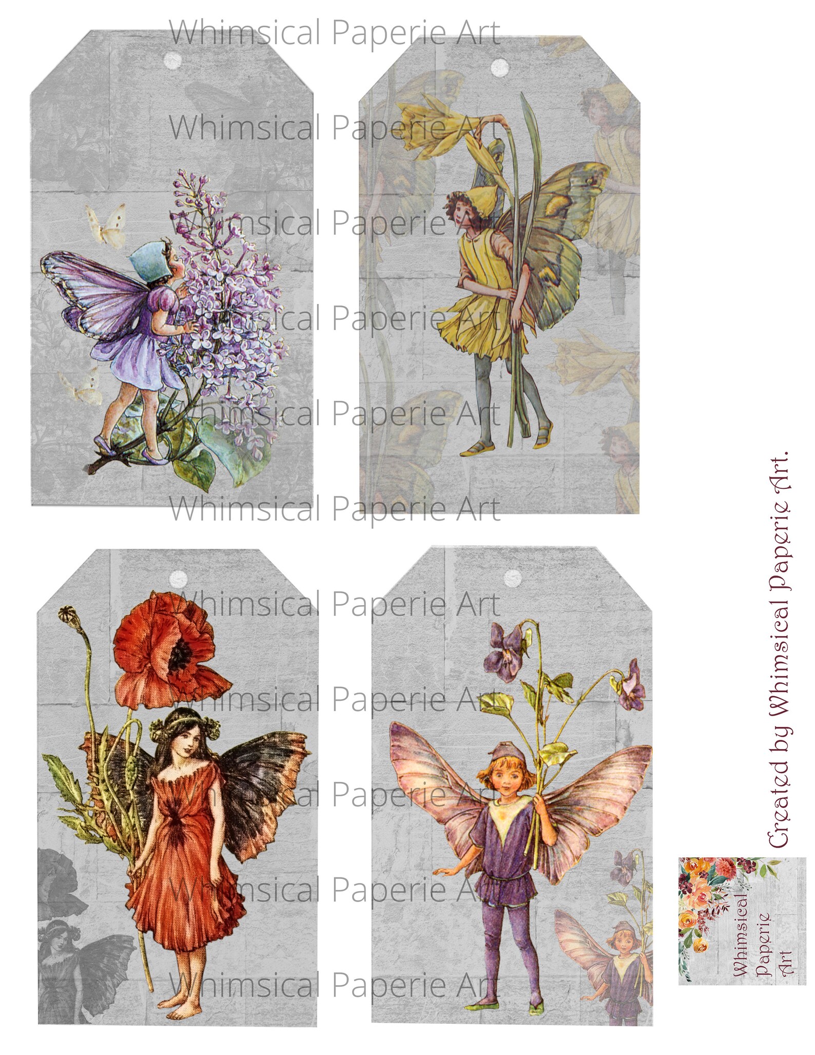 Printable Fairies Fairy Tags Fairy Junk Journal Printable | Etsy