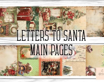 Letters to Santa Printable Junk Journal Kit, Christmas Journal Kit, Santa Junk Journal, Digital Paper Pack, Paper Craft Supplies