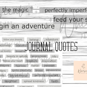 Word Collage Sheet, Journal Words, Journal Quotes, Digital Download, Printable Quotes Instant Download, Words for Junk Journal