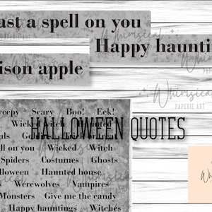 Halloween Journal Words, Journal Quotes, Digital Download, Word Collage Sheet, Printable Quotes Instant Download, Halloween Phrases