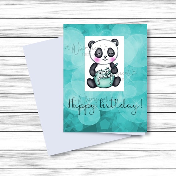 Panda Birthday Card Printable Birthday Card for Daughter - Etsy