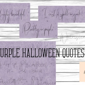 Halloween Journal Quotes, Purple Witch Journal Kit, Junk Journal Words, Witchy Journal Printable, Digital Word Sheet, Halloween Journal Word