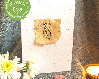 Plantable "Peas Be Mine" Valentine Anniversary Engagement  Seed Paper Love Card